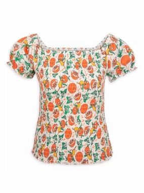 🍊 New with tags Disney vault 50 orange bird smocked top size medium